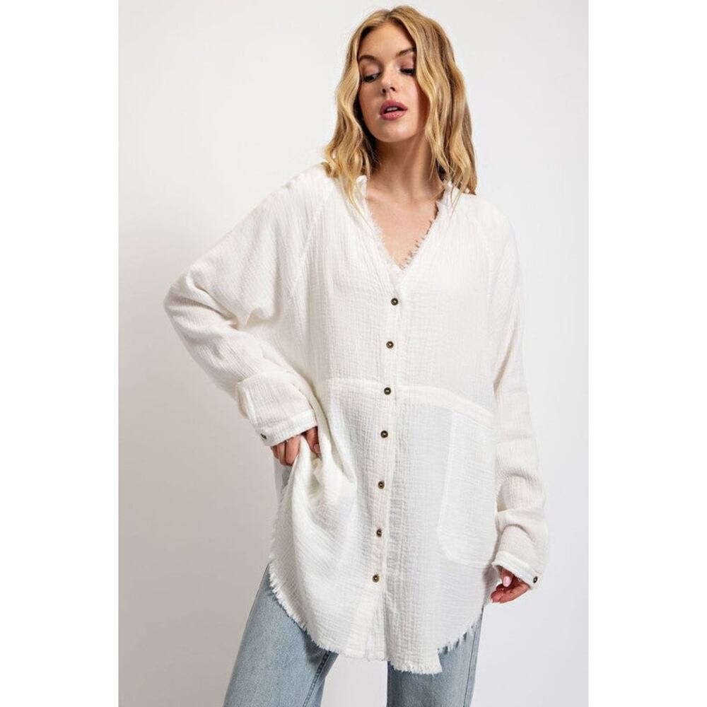 We The Free Oversized Gauze Shirt - Size S